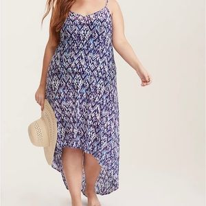 Ikat Print Mesh Maxi Cover Up